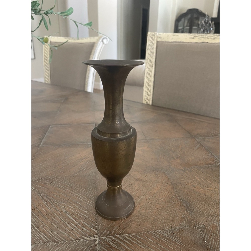Solid Brass Vase MCM Vintage Bud Vase 8"
